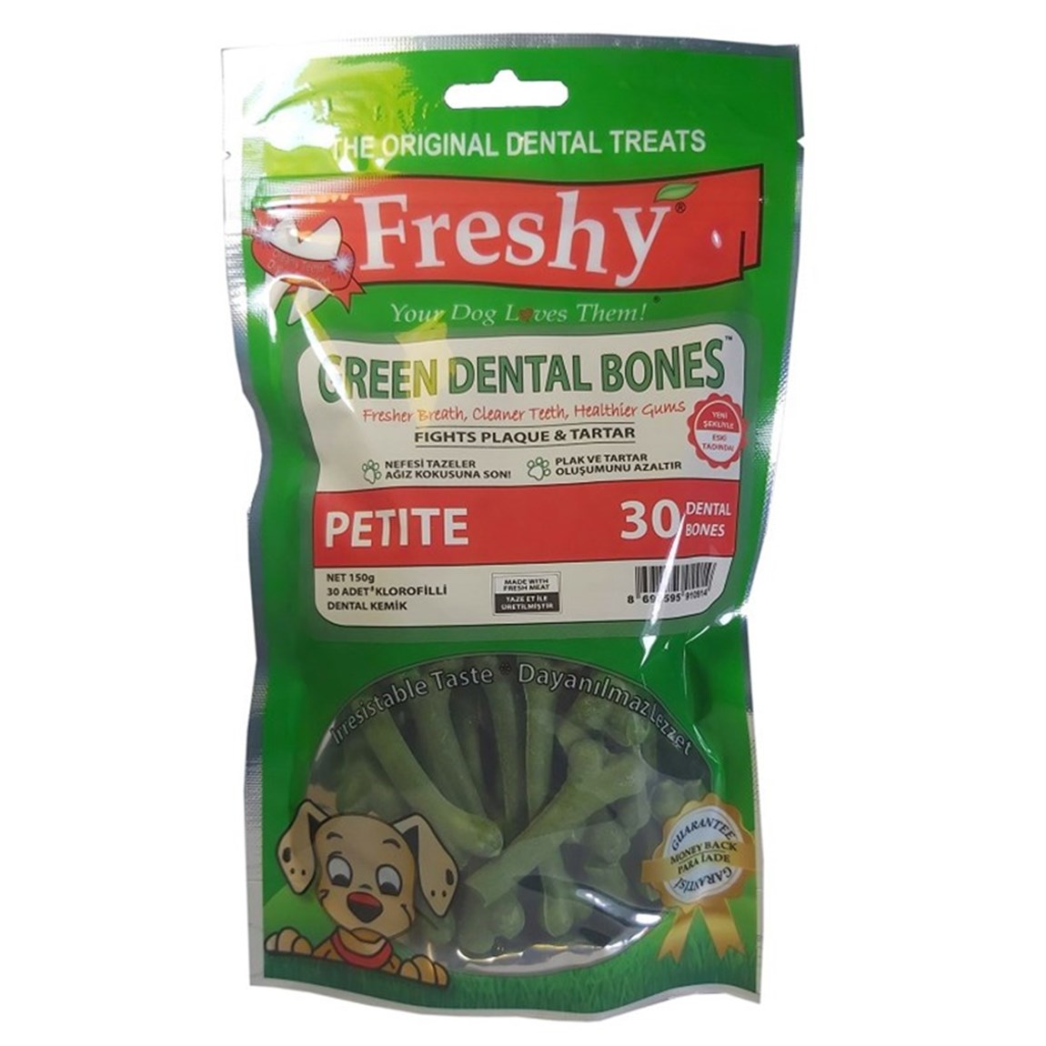 تشویقی دنتال Green Dental Bones سایز ریز بسته 30 عددی فرشی